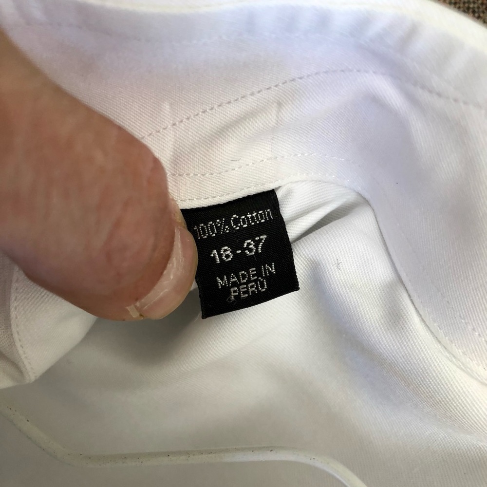(2) Ike Behar cotton dress shirts identical 18-37 (big, like XXL) - Picture 4 of 14